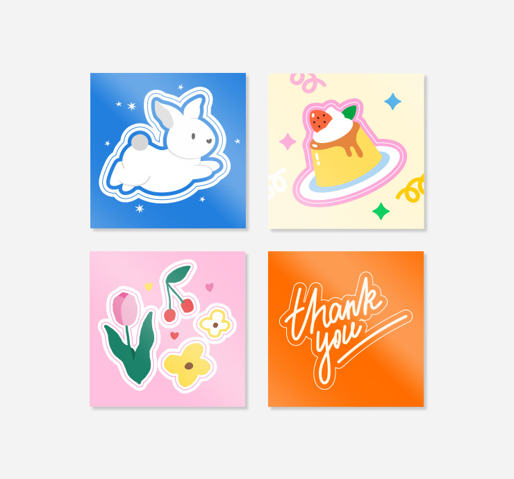 자유칼선 투명 반칼스티커