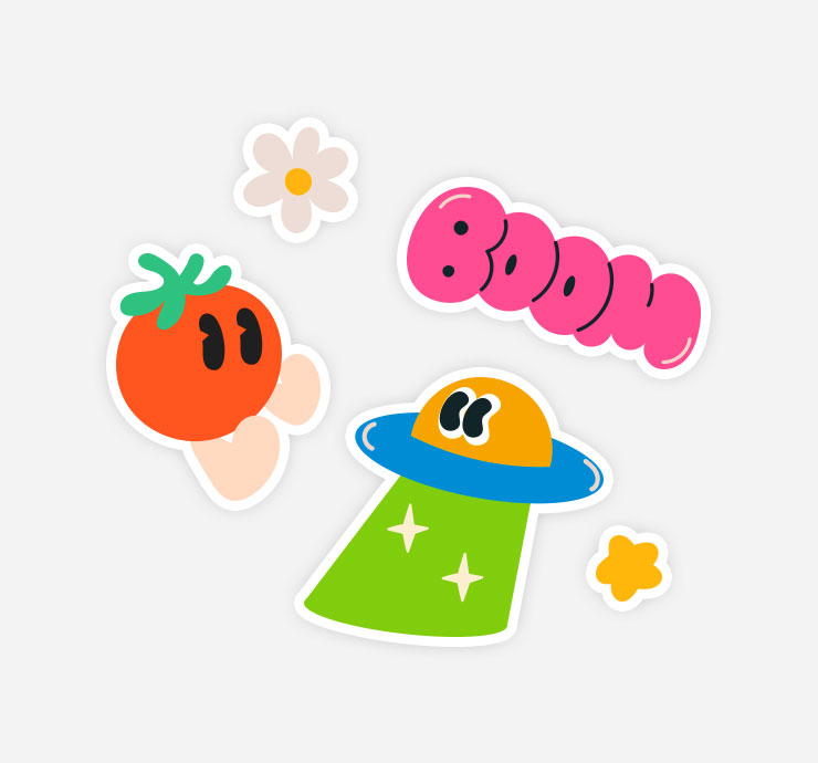 자유칼선 조각스티커